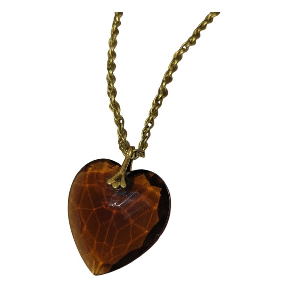 Miriam Haskell Signature Brown Heart Beaded Neckl… - image 2